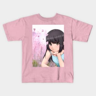 anime girl spring Kids T-Shirt